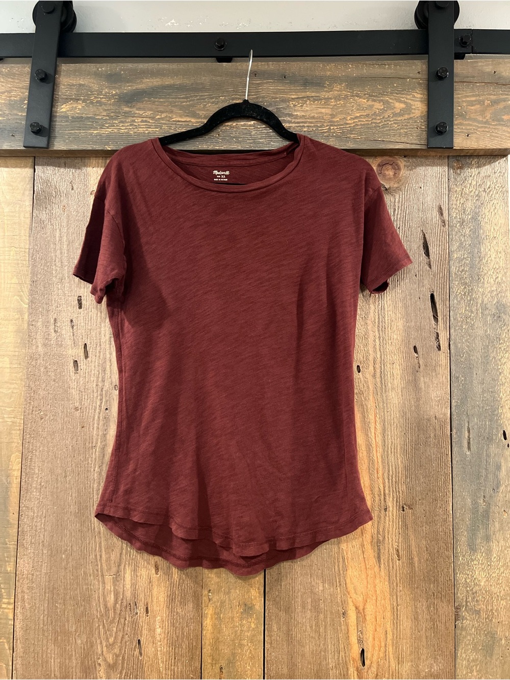 MADEWELL Women's Cranberry Red Crew Neck Tee X-Small